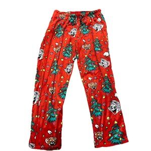 Tom And Jerry Pajama Pants Women's L Red Santa Hat Christmas Rare Happy Boxer
